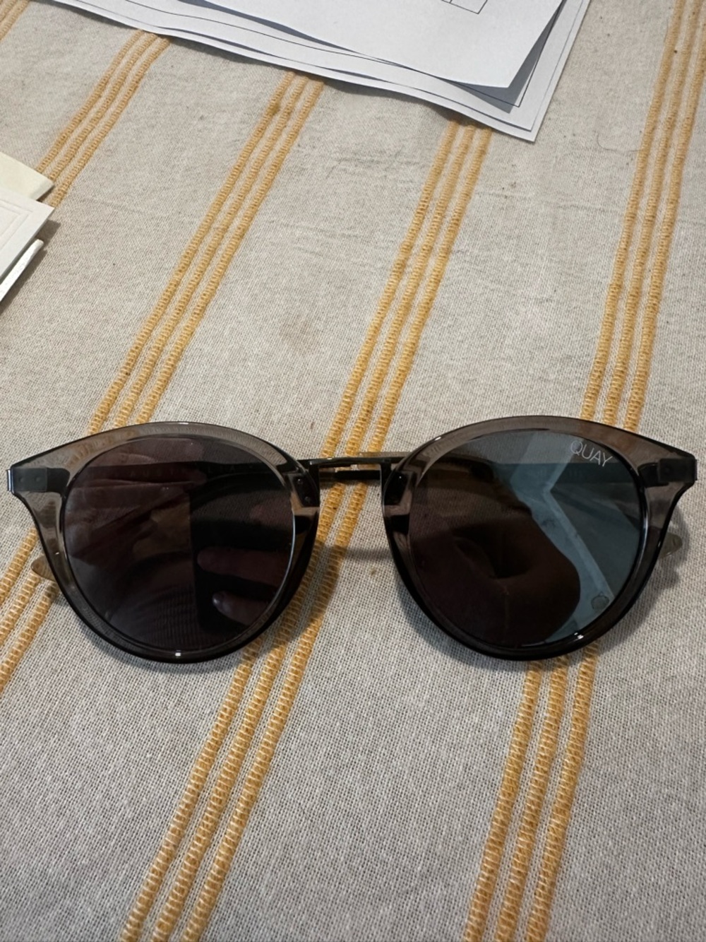 Quay Australia Smoke Black Round Sunglasses